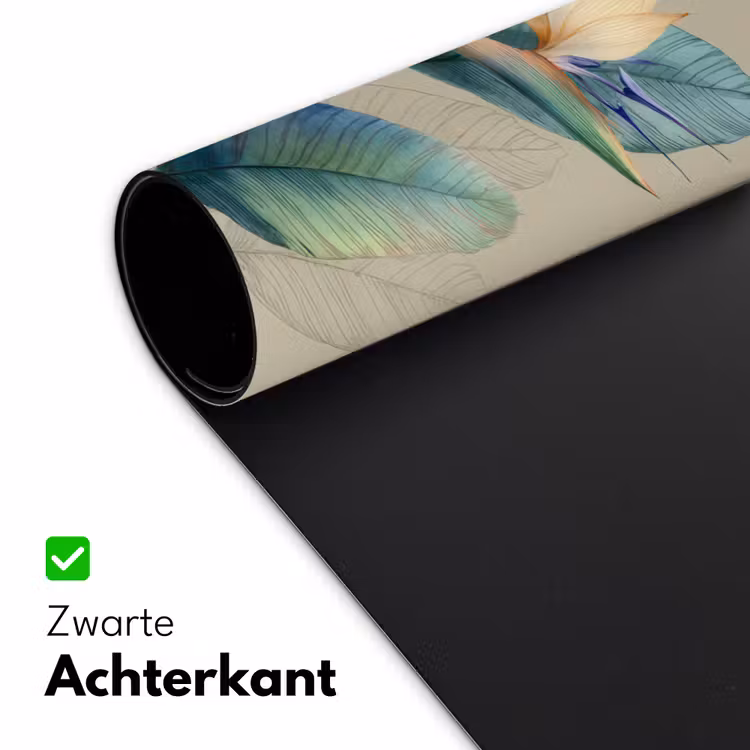Bureau onderlegger - Paradijsvogelbloemen - Blauwgroene bladeren - Beige — 4