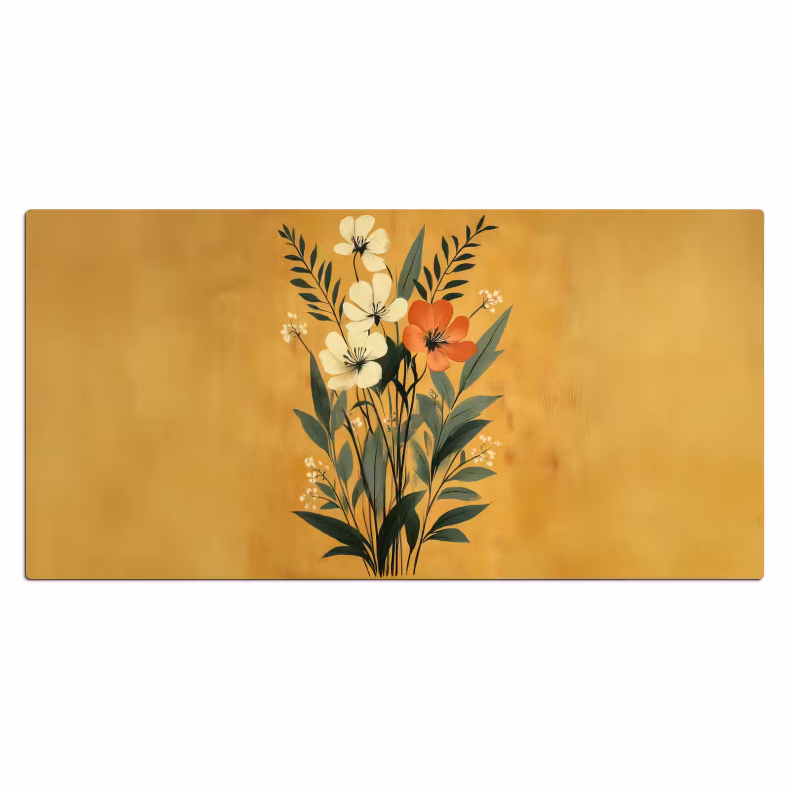 Bureau onderlegger - Bladeren - Boeket - Bloemen - Geel — 1