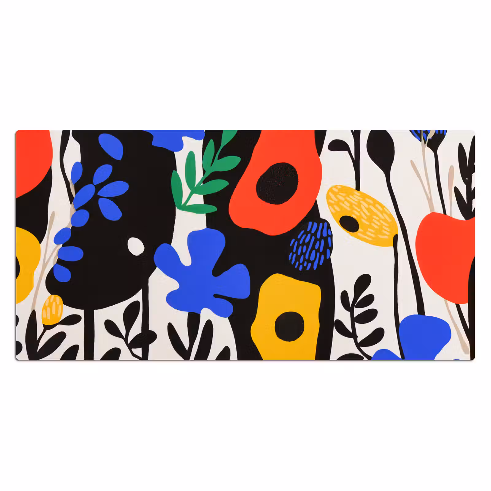Bureau onderlegger - Bloemen - Bladeren - Abstract - Zwart — 1