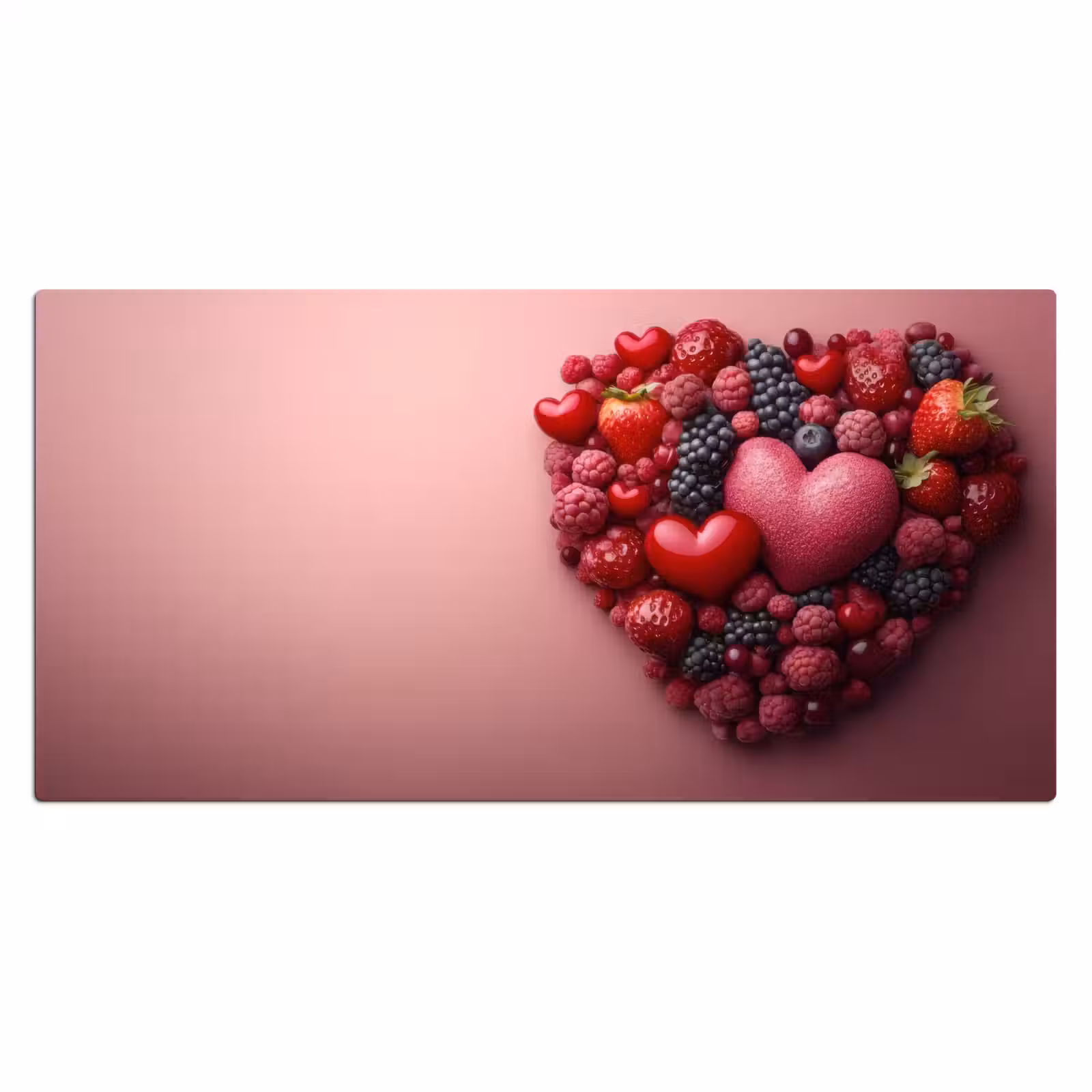 Bureau onderlegger - Fruit - Hartjes - Aardbeien - Frambozen - Bosbessen — 1