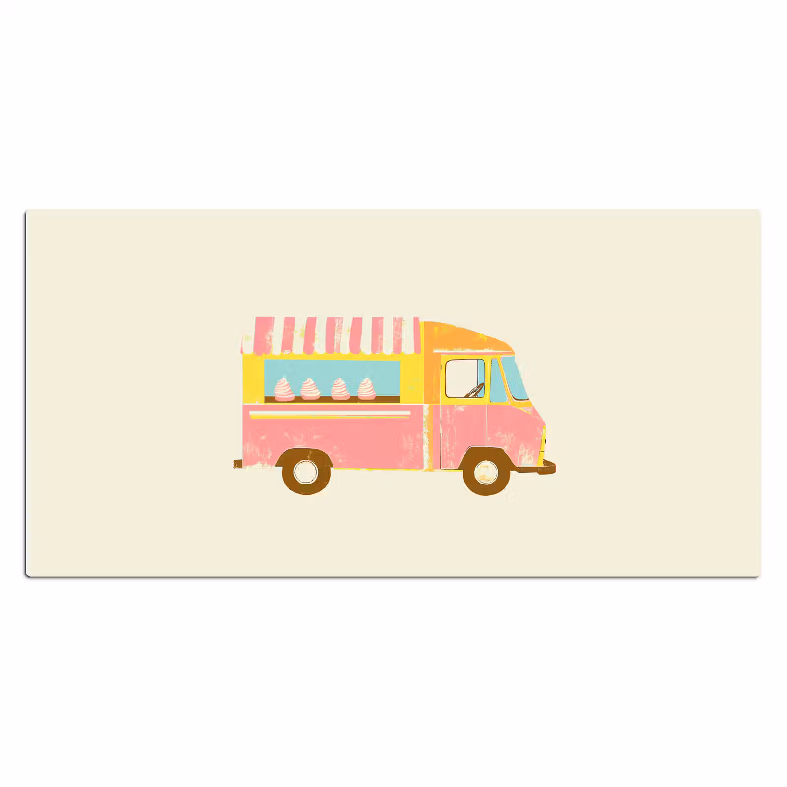 Bureau onderlegger - Ijskar - Retro - Softijsjes - Roze — 1