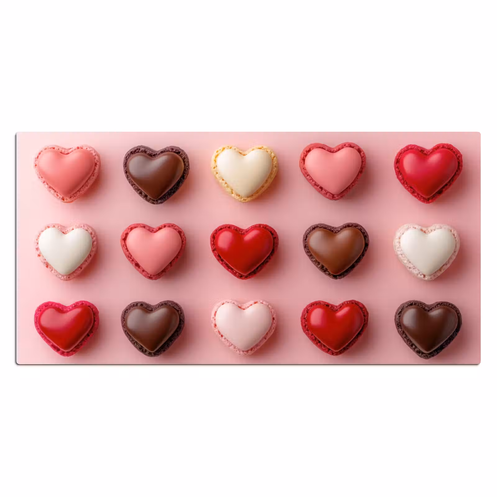 Bureau onderlegger - Macarons - Hartjes - Kleurrijk - Roze — 1