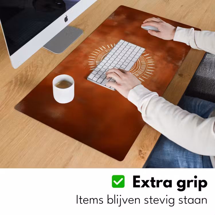 Bureau onderlegger - Abstract - Lijnen - Zonnestralen - Roodbruin — 5