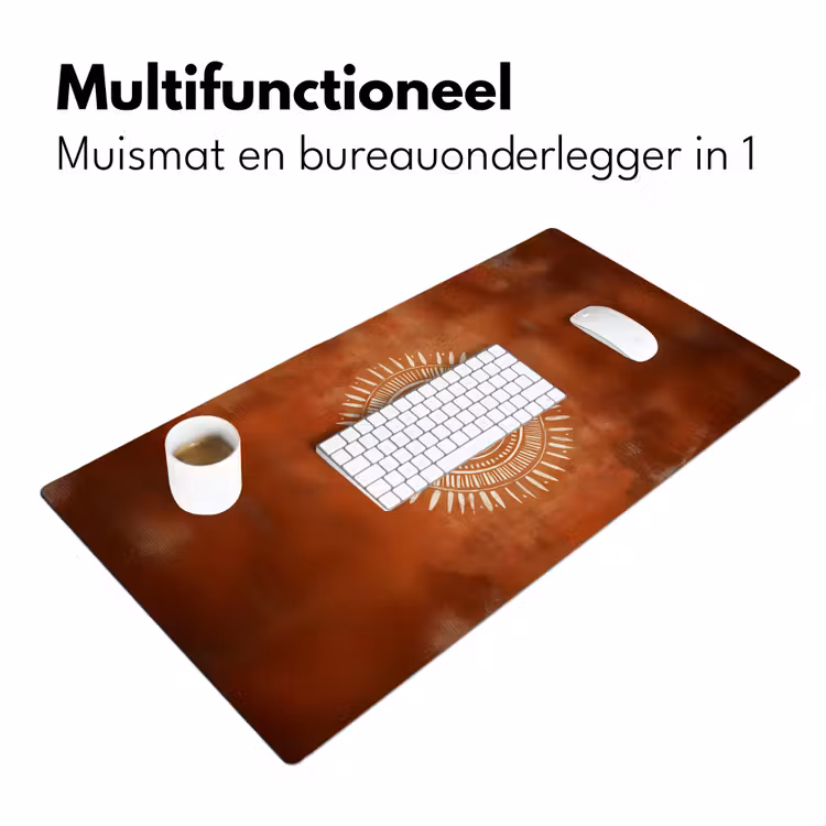 Bureau onderlegger - Abstract - Lijnen - Zonnestralen - Roodbruin — 6