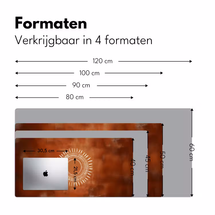 Bureau onderlegger - Abstract - Lijnen - Zonnestralen - Roodbruin — 7