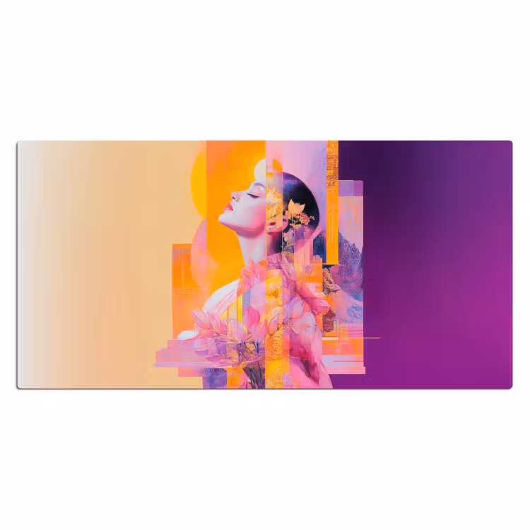 Bureau onderlegger - Abstract - Portret - Vrouw - Kleurrijk — 1