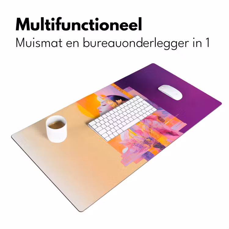 Bureau onderlegger - Abstract - Portret - Vrouw - Kleurrijk — 6