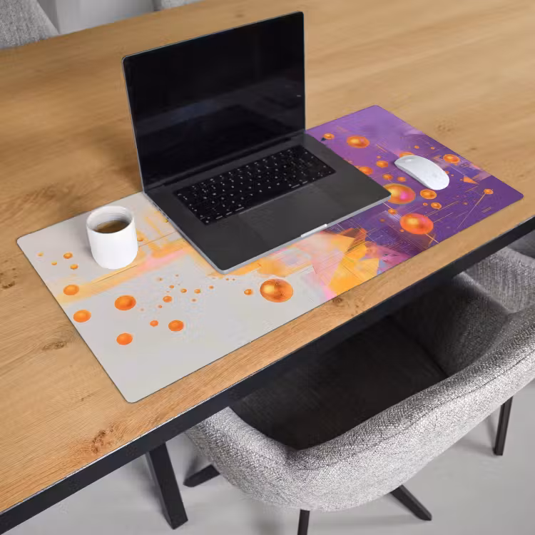 Bureau onderlegger - Abstract - Vrouw - Bloemenkroon - Goud — 2