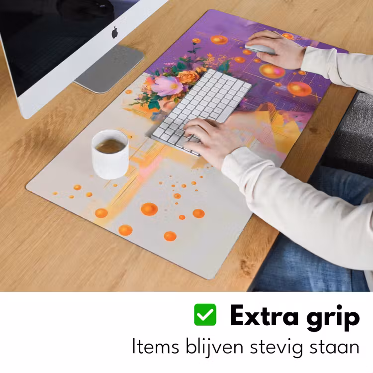 Bureau onderlegger - Abstract - Vrouw - Bloemenkroon - Goud — 5