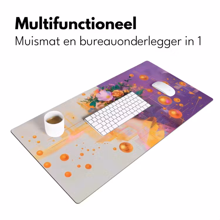 Bureau onderlegger - Abstract - Vrouw - Bloemenkroon - Goud — 6