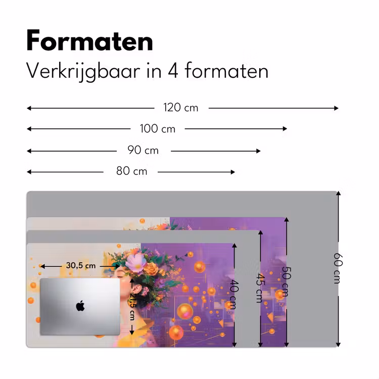 Bureau onderlegger - Abstract - Vrouw - Bloemenkroon - Goud — 7