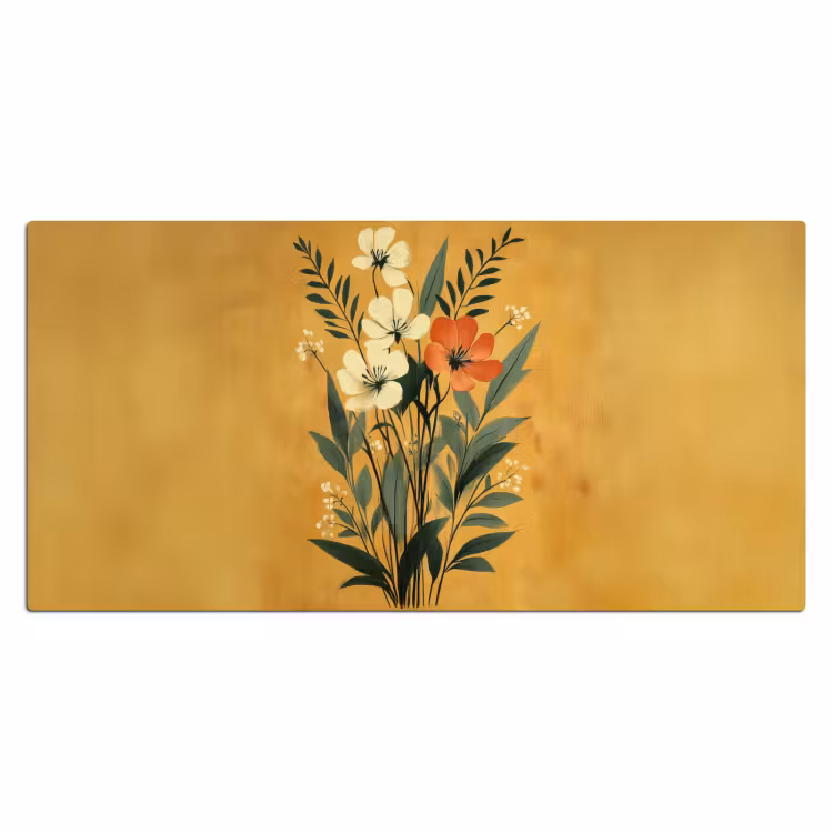 Bureau onderlegger - Bladeren - Boeket - Bloemen - Geel — 1