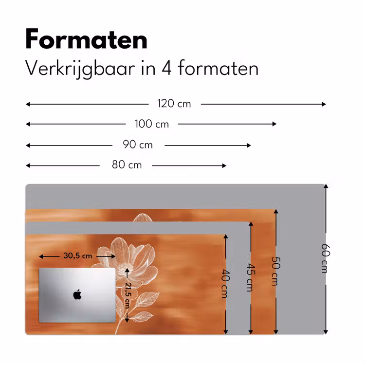 Bureau onderlegger - Bloem - Minimalistisch - Wit — 7