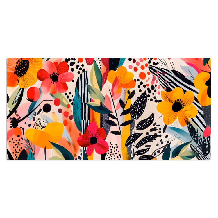 Bureau onderlegger - Bloemen - Bladeren - Abstract - Kleurrijk — 1