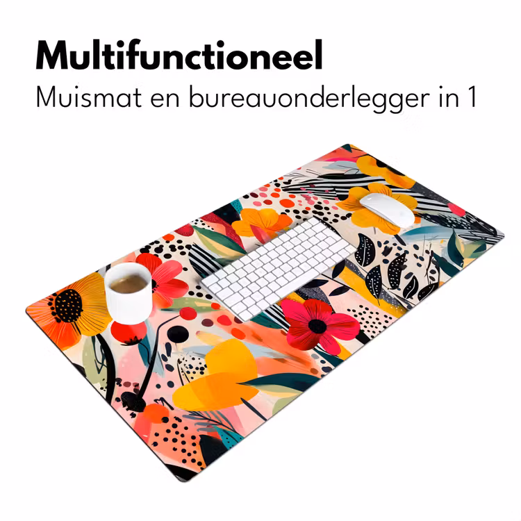 Bureau onderlegger - Bloemen - Bladeren - Abstract - Kleurrijk — 6