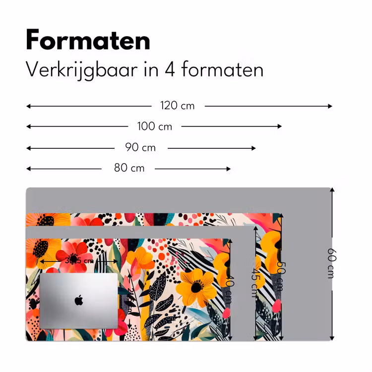 Bureau onderlegger - Bloemen - Bladeren - Abstract - Kleurrijk — 7