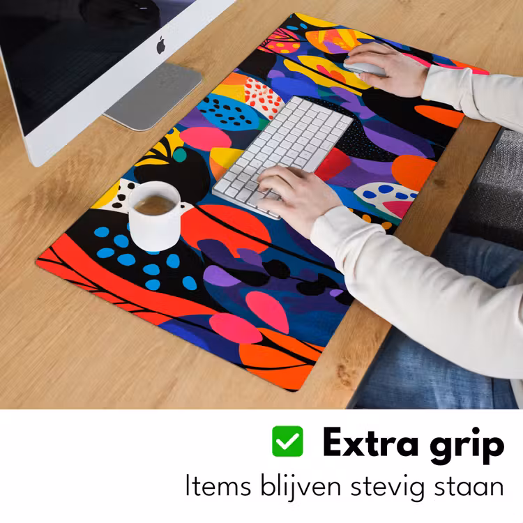 Bureau onderlegger - Bloemen - Bladeren - Abstract - Rood — 5