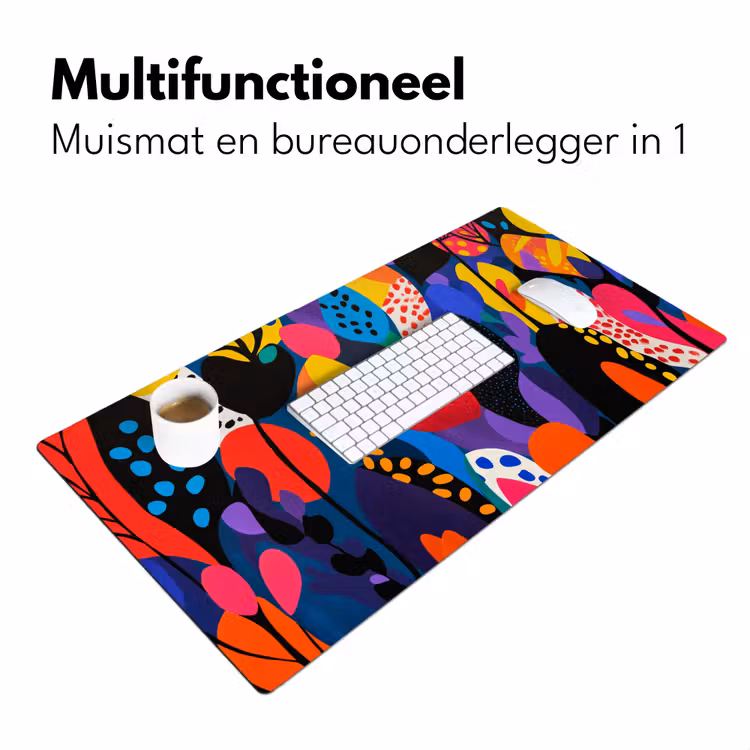 Bureau onderlegger - Bloemen - Bladeren - Abstract - Rood — 6