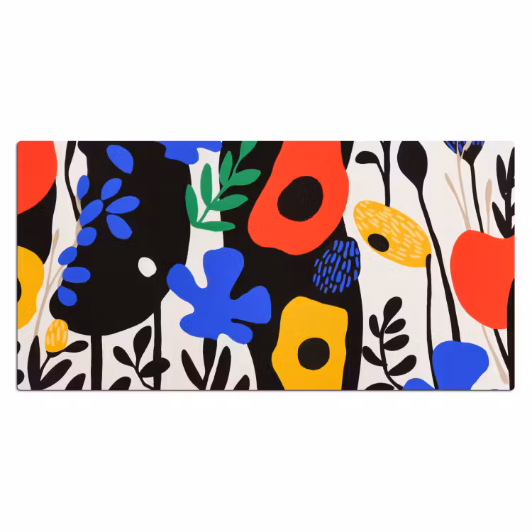 Bureau onderlegger - Bloemen - Bladeren - Abstract - Zwart — 1