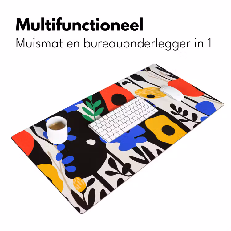 Bureau onderlegger - Bloemen - Bladeren - Abstract - Zwart — 6