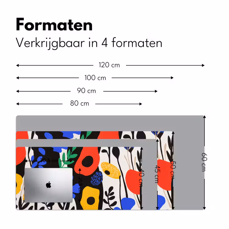 Bureau onderlegger - Bloemen - Bladeren - Abstract - Zwart — 7