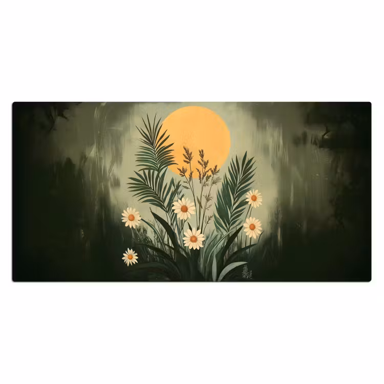 Bureau onderlegger - Bloemen - Bladeren - Zon - Groen — 1