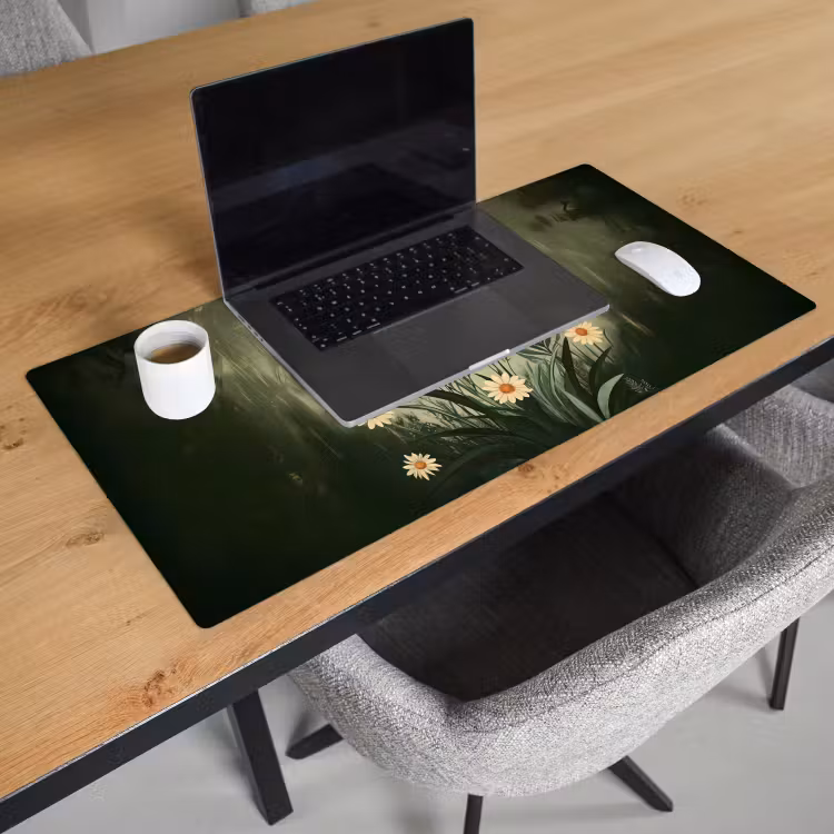 Bureau onderlegger - Bloemen - Bladeren - Zon - Groen — 2
