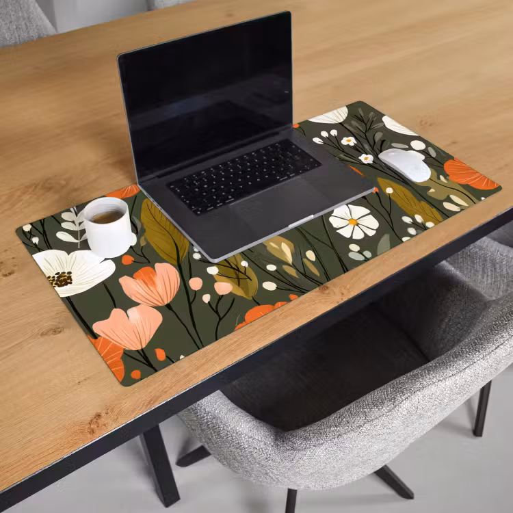Bureau onderlegger - Bloemen - Illustratie - Groen — 2