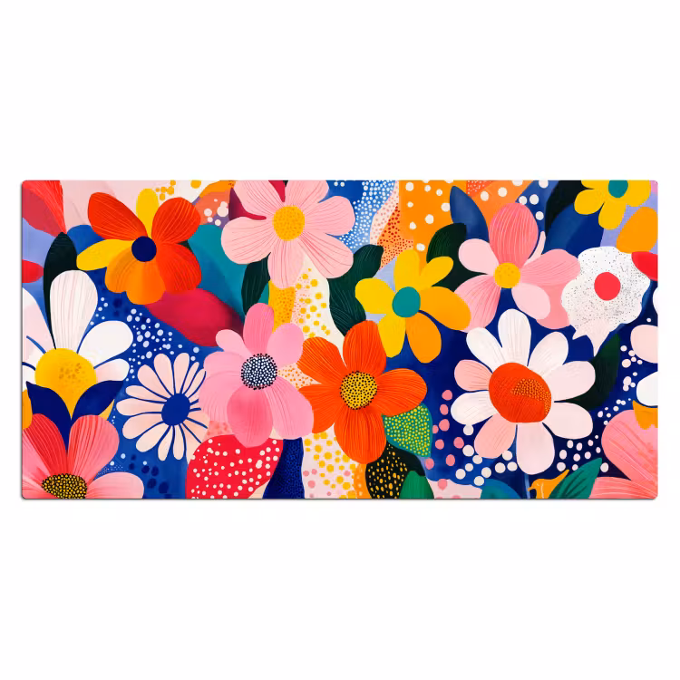 Bureau onderlegger - Bloemen - Kleurrijk - Stippen — 1