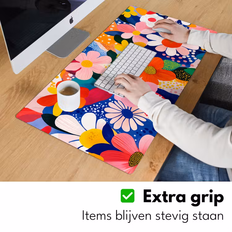 Bureau onderlegger - Bloemen - Kleurrijk - Stippen — 5