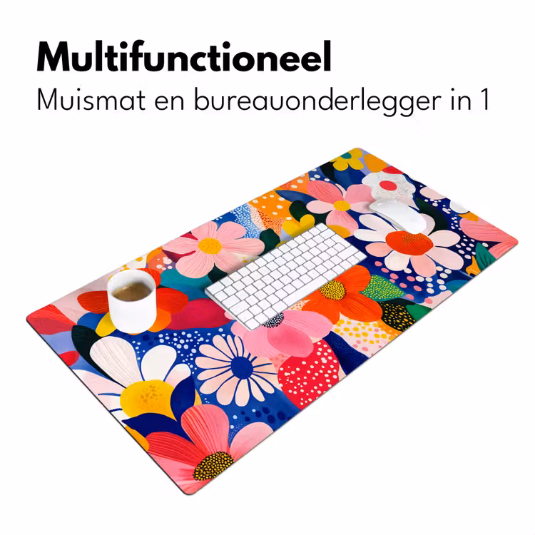 Bureau onderlegger - Bloemen - Kleurrijk - Stippen — 6