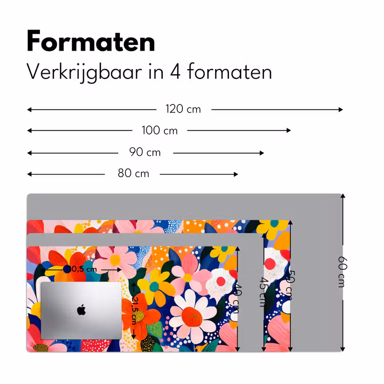 Bureau onderlegger - Bloemen - Kleurrijk - Stippen — 7
