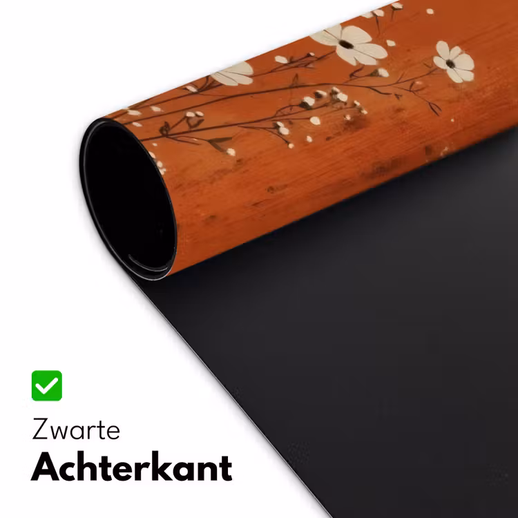 Bureau onderlegger - Bloemen - Wit - Subtiel - Roestkleur — 4