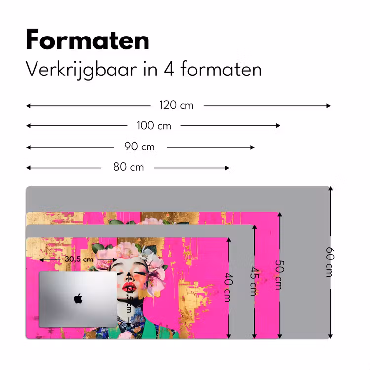 Bureau onderlegger - Bloemenkroon - Goud - Vrouw - Portret — 7