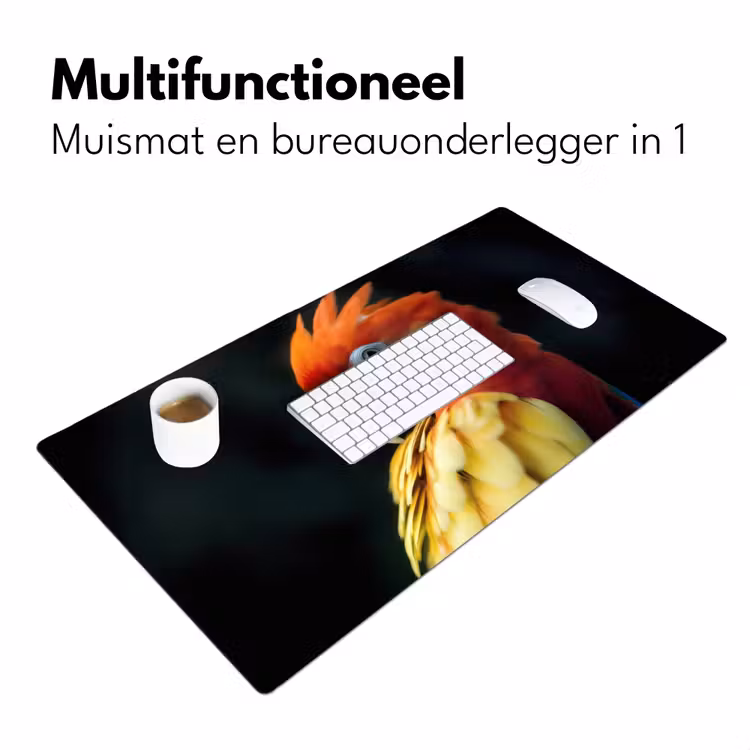 Bureau onderlegger - Close-up - Papegaai - Veren - Oranje — 6