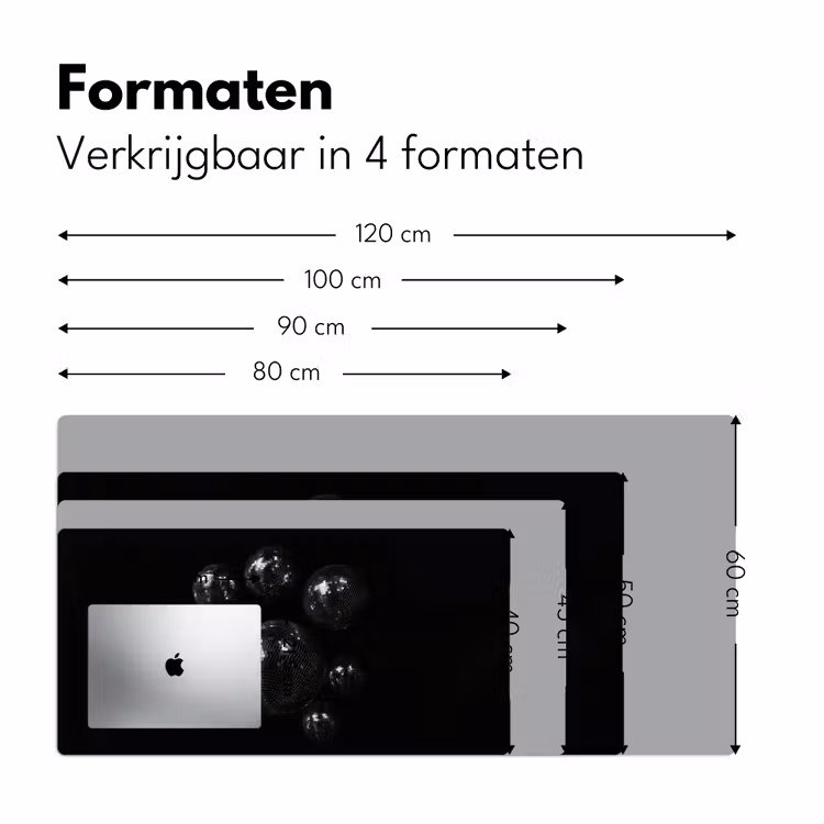 Bureau onderlegger - Discoballen - Minimalistisch - Zwart — 7