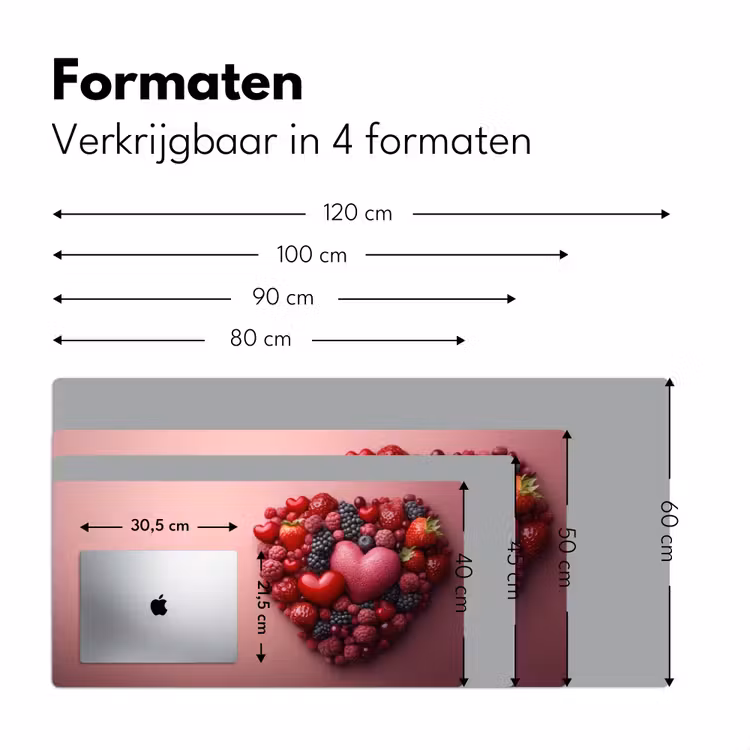 Bureau onderlegger - Fruit - Hartjes - Aardbeien - Frambozen - Bosbessen — 7