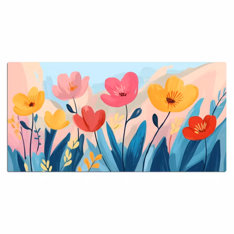 Bureau onderlegger - Illustratie - Bloemen - Kleurrijk — 1