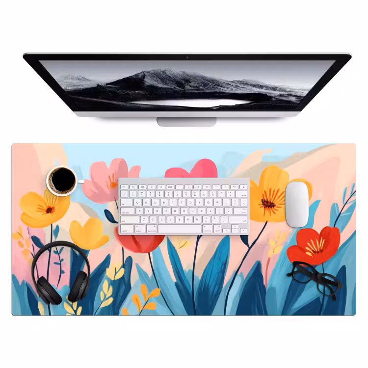 Bureau onderlegger - Illustratie - Bloemen - Kleurrijk — 3