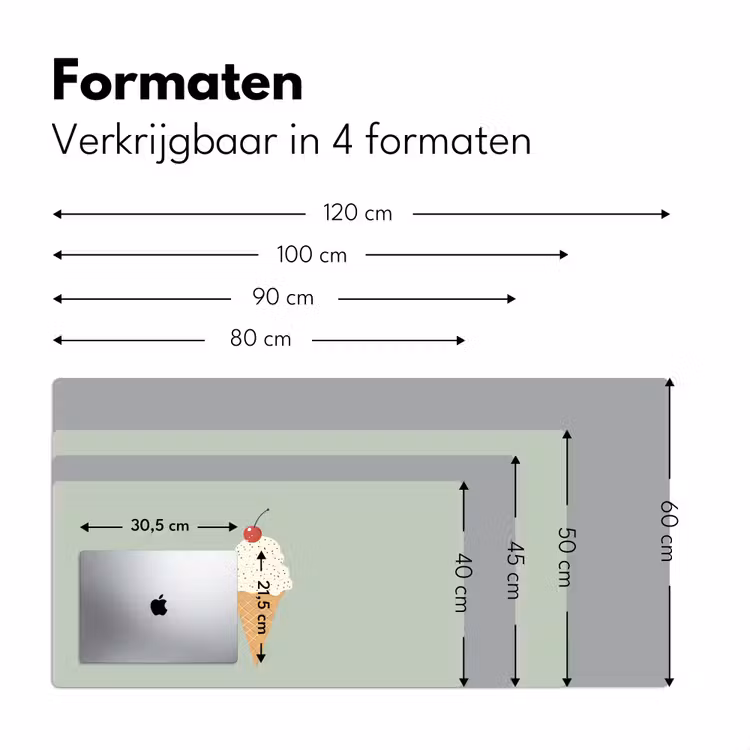 Bureau onderlegger - Illustratie - Ijsje - Spikkels - Kers — 7