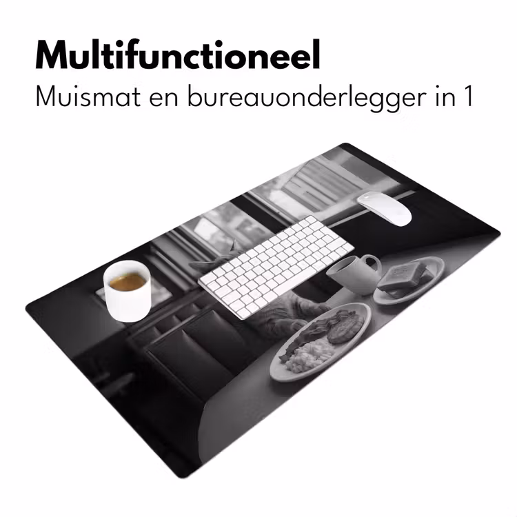 Bureau onderlegger - Kat - Koffie - Brood - Zwart — 6