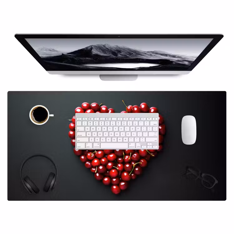 Bureau onderlegger - Kersen - Hart - Rood - Zwart — 3