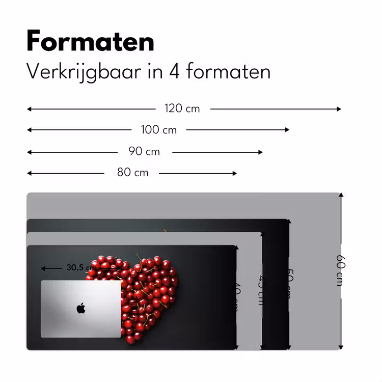 Bureau onderlegger - Kersen - Hart - Rood - Zwart — 7