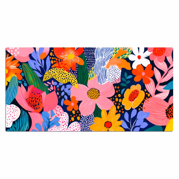 Bureau onderlegger - Kleurrijk - Bloemen - Abstract - Stippen — 1