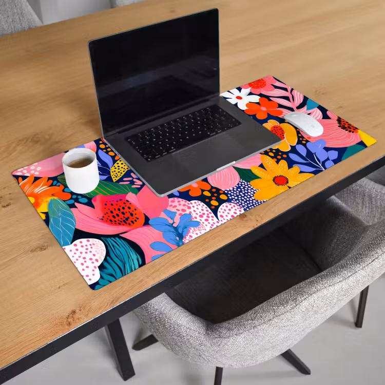 Bureau onderlegger - Kleurrijk - Bloemen - Abstract - Stippen — 2
