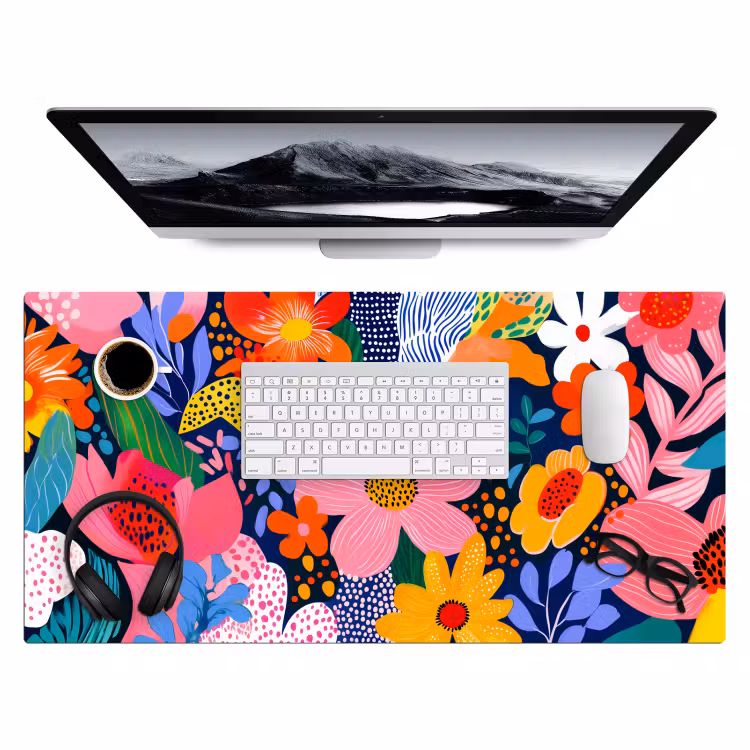 Bureau onderlegger - Kleurrijk - Bloemen - Abstract - Stippen — 3