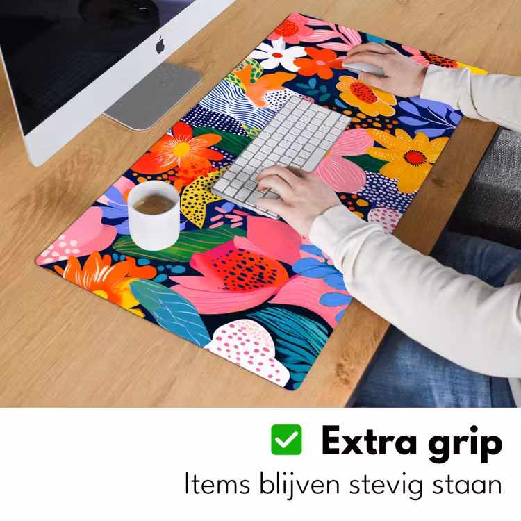 Bureau onderlegger - Kleurrijk - Bloemen - Abstract - Stippen — 5