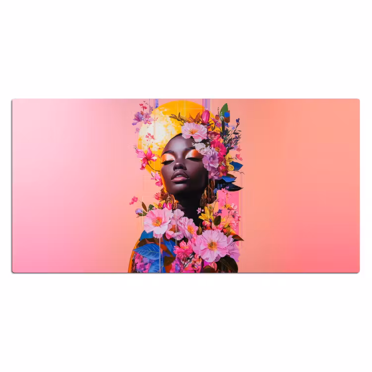Bureau onderlegger - Kleurrijk - Bloemen - Vrouw - Zon — 1