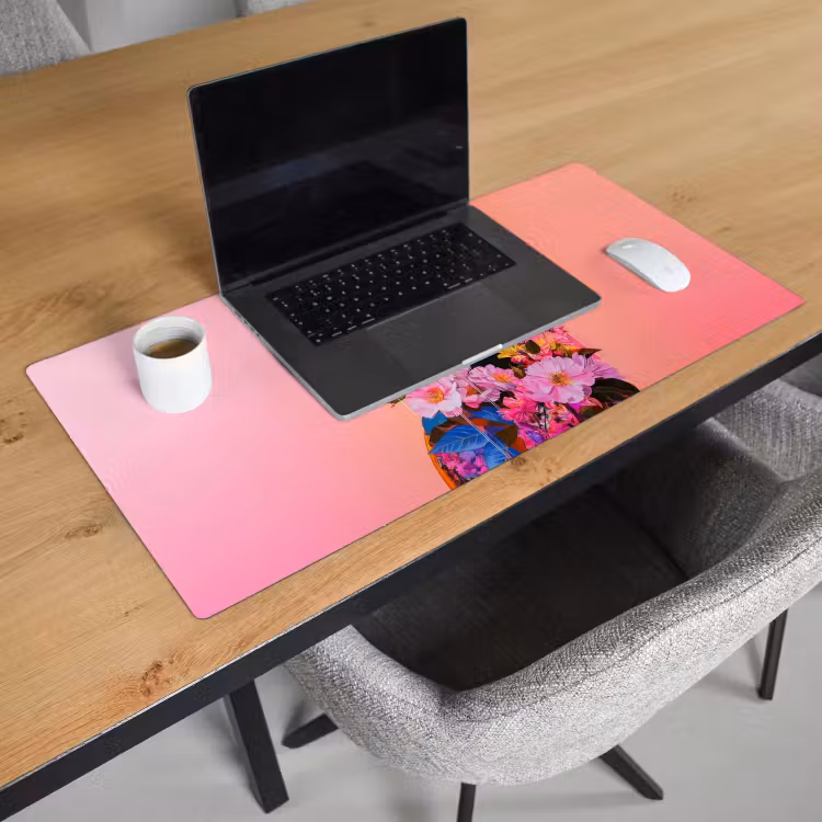 Bureau onderlegger - Kleurrijk - Bloemen - Vrouw - Zon — 2