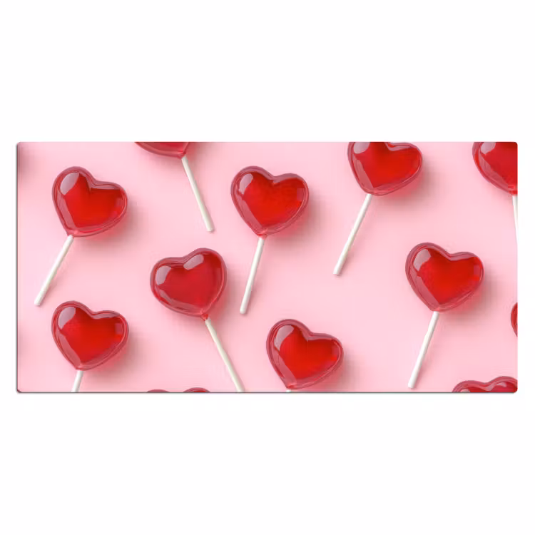 Bureau onderlegger - Lollies - Hartjes - Roze — 1